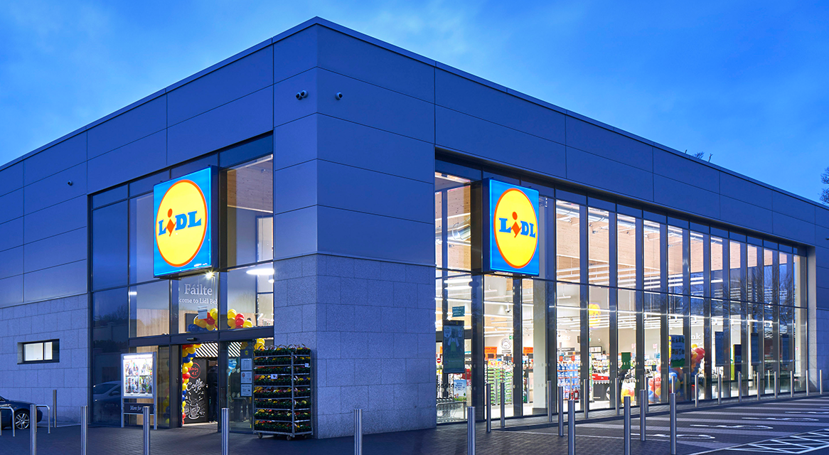 Lidl supermarket with food and household goods.