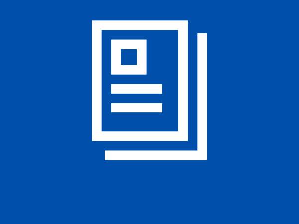 Icon of multiple documents or files, representing information or records.